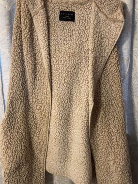 Love Tree Women's Cream Sherpa Hooded Cardigan
